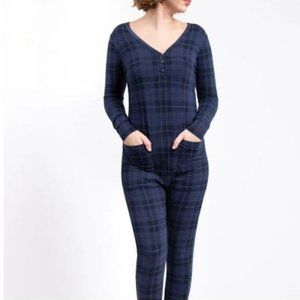Smash and Tess Wednesday Plaid Comfy Romper Lounge Wear Pajamas